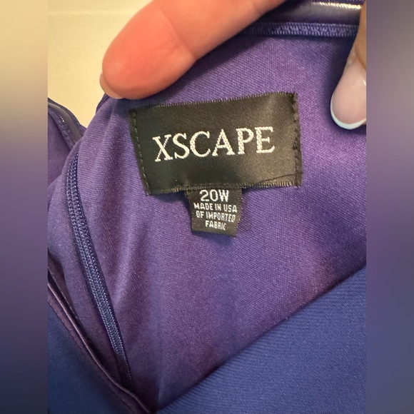 Xscape royal blue crepe scuba formal gown, 20W, NWT - Picture 7 of 12